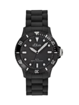 s.Oliver Unisex-Armbanduhr Medium Size Silikon schwarz SO-2290-PQ -